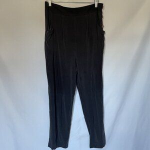 Anthropologie Saturday Sunday High-Waist Black Pants With Button Detail & Pocket